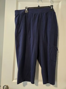 Denim and CO French Terry Cargo Crop Pants